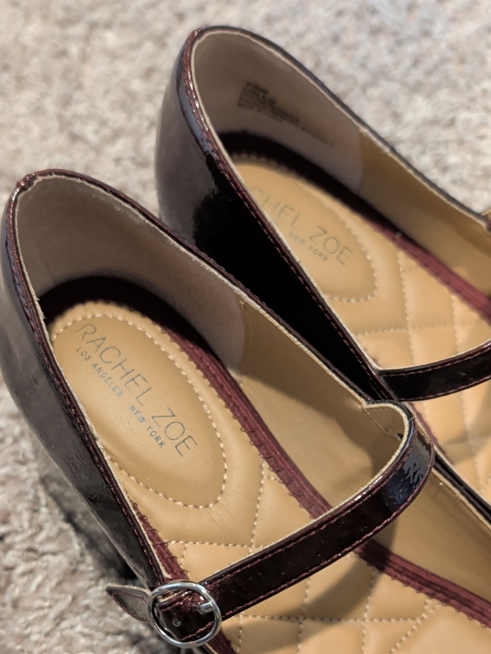Rachel Zoe Metallic Burgundy Mary Jane Block Heel Pumps 8.5 - Picture 7 of 9